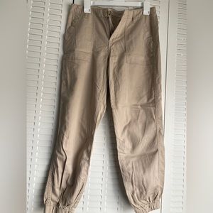 Women’s Khaki Jogger Pants Synched at the Ankles Joggers Comfy